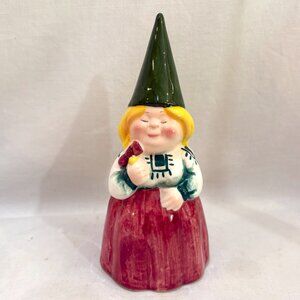 VTG 1979 Unieboek Gorham Japan Gnome Bell Smiling Woman Gnome